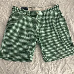 Polo Ralph Lauren green gingham check shorts size 36